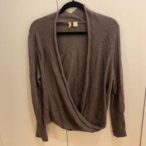 Moth Brown Sweater Cross Cardigan